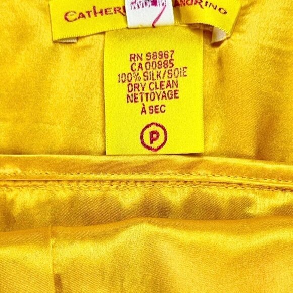NWOT Catherine Malandrino Flowy Dress Sz.6 100% Silk Yellow Event Feminine - Picture 12 of 15